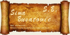 Sima Bušatović vizit kartica